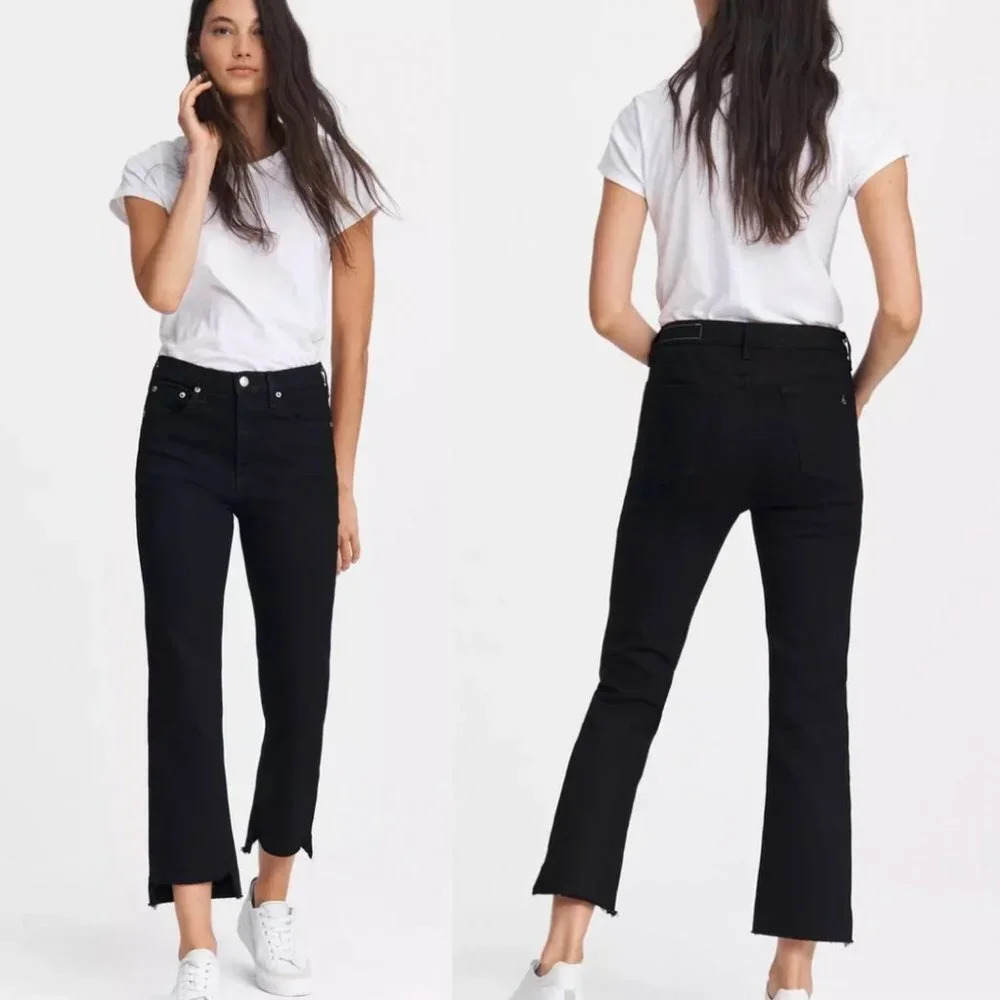 Rag and Bone Jeans Black Stovepipe Byan Dark Wash Size 25